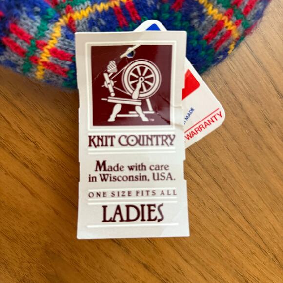 Vintage 80s Hat NWT New Old Stock Knot Country Plaid Ski Stocking Double Layer - Picture 4 of 10